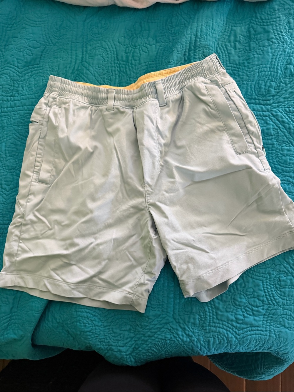 Birddogs Light Gray Hybrid Shorts with Yellow Inner Waistband